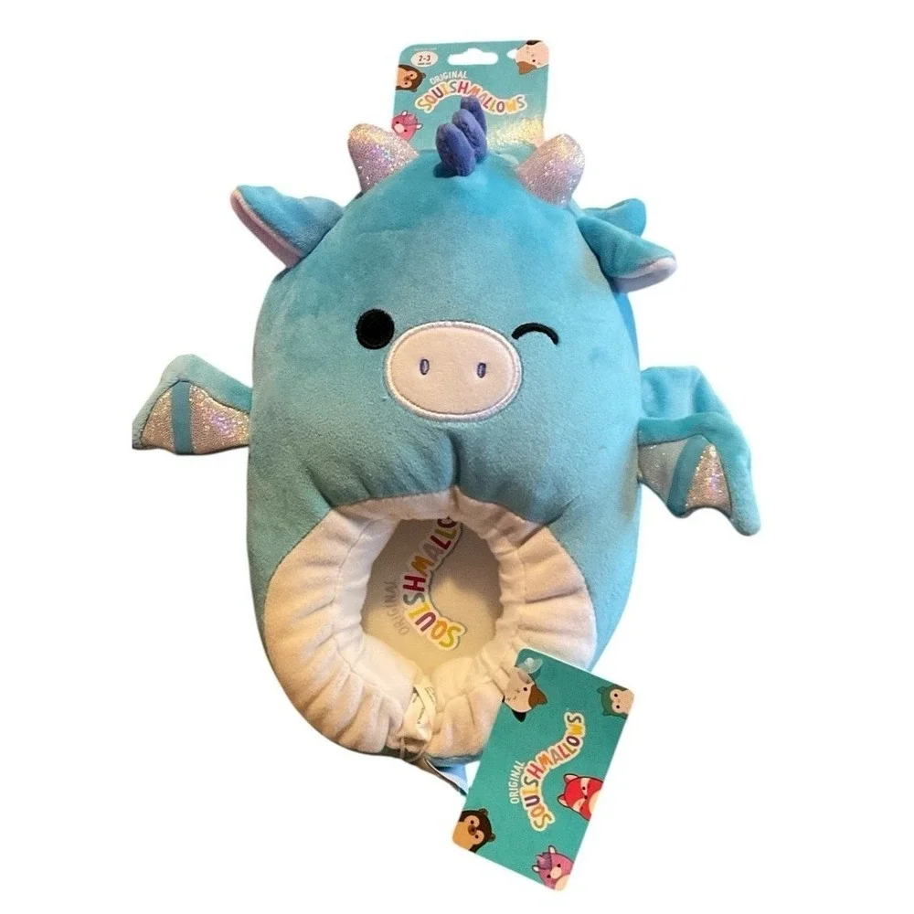 Squishmallow Slippers Tatiana The Dragon Squishy Size 2/3 Youth Kids New